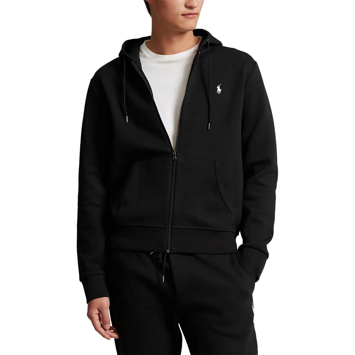 Polo Ralph Lauren Double-Knit Full-Zip Hoodie – Black